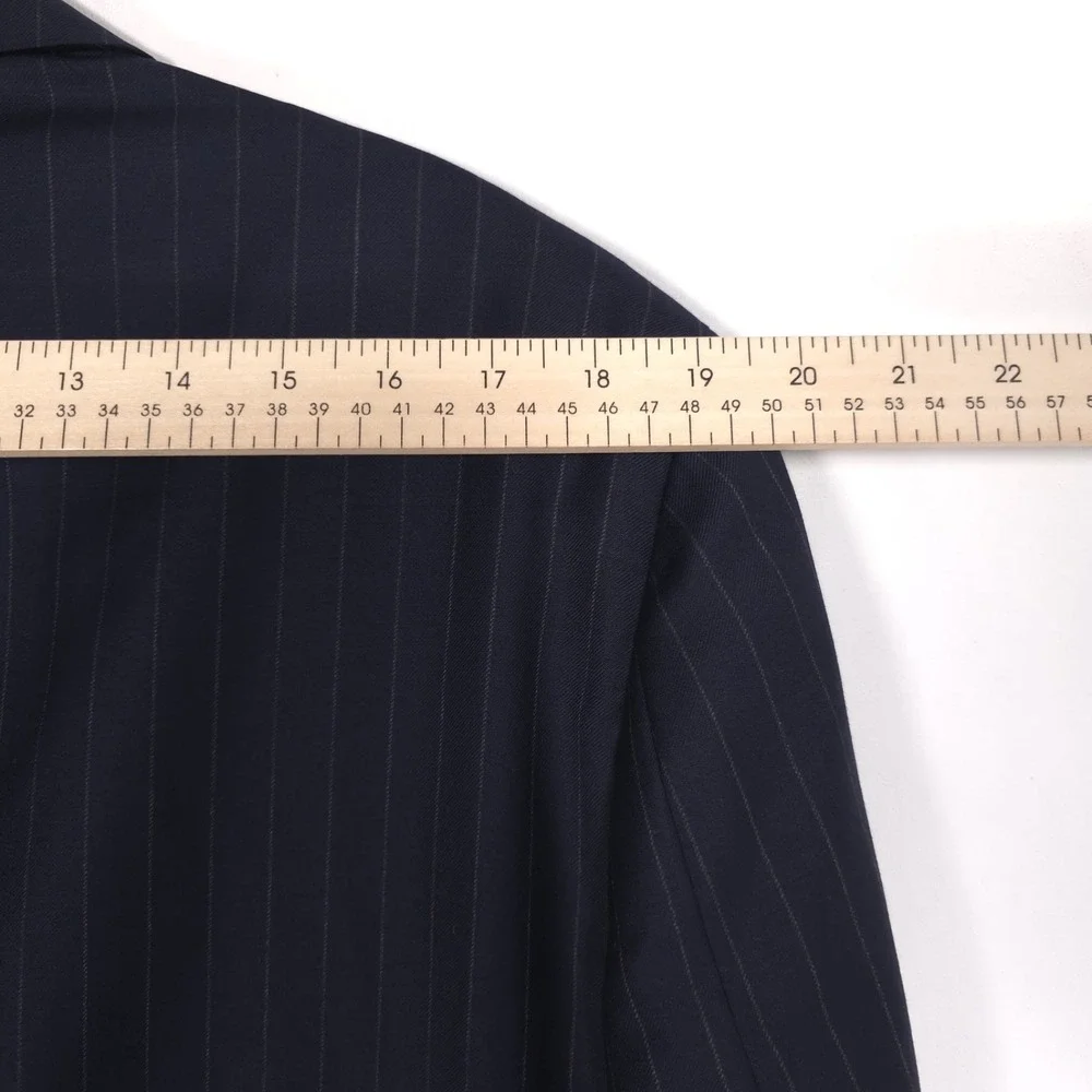 SAMUELSOHN HUBERT WHITE Mens Sport Coat Blazer 120s 100%WOOL 43L Navy UNION MADE